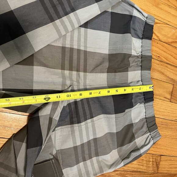 Theory‎ Easy Cargo Pant in Plaid Cotton Silk Multi Women's Size Medium - Picture 9 of 9